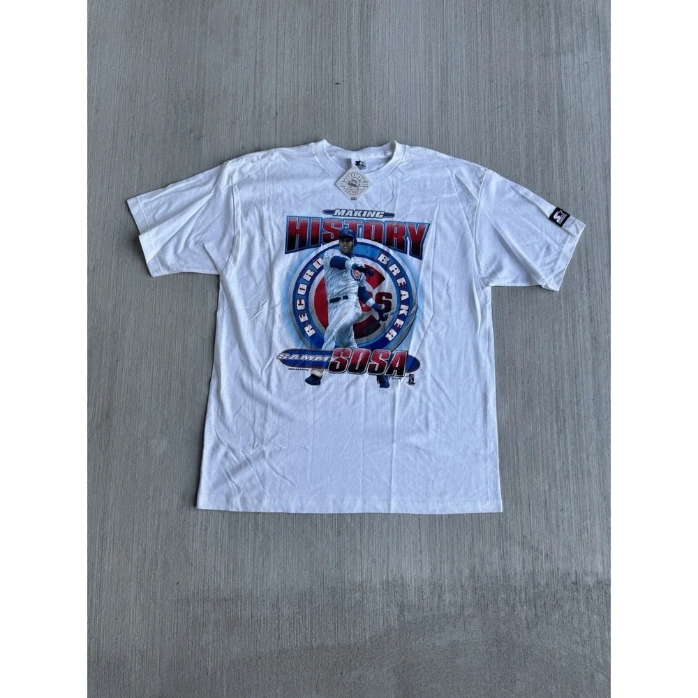 NWT Vintage Starter Chicago Cubs Sammy Sosa Graphic Mens Large‎ 90s Deadstock